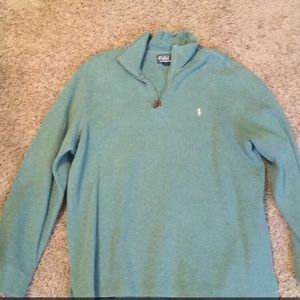 sea green polo quarter zip pullover